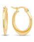 ფოტო #1 პროდუქტის 18K Gold Plated Stainless Steel Flat Hoop Earrings