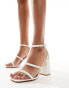 Be Mine Bridal Stella pearl embellished block heel sandals in ivory