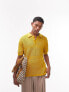 Topman knitted texture polo in mustard