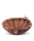 Фото #1 товара Acacia Wood "Harvest" Serving, Salad, Fruit Bowl with Solid Pewter Accents
