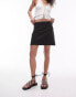 Topshop linen pelmet mini skirt in black