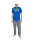 ფოტო #1 პროდუქტის Men's Royal, Gold Los Angeles Chargers Arctic T-shirt and Flannel Pants Sleep Set