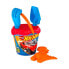 COLOR BABY Hot Wheels 18 cm With Sieve. Shovel. Rake And 2 Molds In Net beach bucket