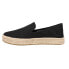 Фото #3 товара TOMS Carolina Espadrille Slip On Womens Black Flats Casual 10020990T-001