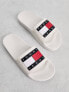 Фото #7 товара Tommy Jeans flag sliders in white