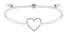 Corded bracelet with heart white / steel