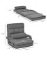 Фото #3 товара Convertible Floor Sofa Bed, Recliner Armchair Upholstered Sleeper Chair with Pillow for Living Room Bedroom Lounge, Grey
