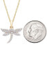 ფოტო #4 პროდუქტის Diamond Dragonfly 18" Pendant Necklace (1/8 ct. t.w.) in 10k Gold, Created for Macy's