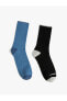 2'li Soket Çorap Seti Şerit İşlemeli