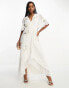 Фото #4 товара Hope & Ivy Bridal embellished wrap maxi dress in ivory