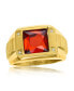 Stainless Steel Genuine Spinel Square CZ Ring