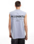 AllSaints Access Underground oversized tank in blue