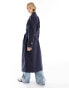 JDY longline trench coat in navy