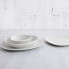 Snack tray Bidasoa Fosil White Ceramic Aluminium Oxide Oval 39,1 x 26,3 x 3,4 cm (4 Units)