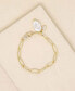 ფოტო #2 პროდუქტის Gold Plated Paperclip Chain Bracelet with Pearl