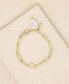 Фото #2 товара Gold Plated Paperclip Chain Bracelet with Pearl