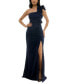 Juniors' Ruffled One-Shoulder Gown
