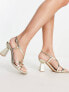 Фото #3 товара schuh Exclusive Scarlett strappy heeled sandals in gold metallic