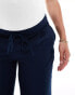 Vero Moda Maternity linen blend tapered trousers in navy