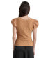 Фото #4 товара Women's Textured Scoop-Neck Puff-Sleeve Top