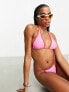 COLLUSION contrast bind bikini bottom in pink
