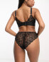 Фото #4 товара Tutti Rouge Delaney mesh and lace high leg brazilian brief with front cutout in black
