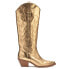 Фото #1 товара COCONUTS by Matisse Agency Pointed Toe Metallic Cowboy Womens Gold Casual Boots