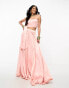 Kanya London Bridesmaid Lehenga spaghetti strap crop top in peach