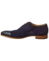 Фото #2 товара Mezlan Affari Medallion Leather & Suede Loafer Men's Blue 10