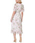 Фото #2 товара Women's Printed Flutter-Sleeve Faux-Wrap Dress