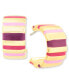 Gold-Tone Striped Medium Hoop Earrings, 1.2", Created for Macy's