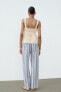 Striped linen blend trousers