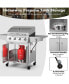 50000BTU 5-Burner Propane Gas Grill with Side Burner and 2 Prep Tables-Silver Серебристый - фото #4