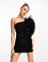 Фото #2 товара Jaded Rose organza corsage mini dress in black