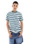 Dickies rivergrove striped t-shirt in dark green and white