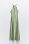 Фото #7 товара Атласное платье миди с горловиной халтер ZARA
