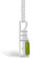 Фото #3 товара Peridot (1-3/4 Ct. T.W.) and Diamond (1/10 Ct. T.W.) Pendant Necklace in 14K White Gold