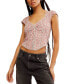 ფოტო #1 პროდუქტის Women's Faye Floral-Print Ruched Top