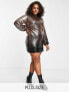 Jaded Rose Plus balloon sleeve mini dress in ombre sequin