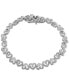 ფოტო #1 პროდუქტის Diamond Heart Link Bracelet (1/10 ct. t.w.) Available in Sterling Silver or 18k Gold-plated Sterling Silver