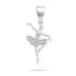 Silver women´s pendant Ballerina with zircons PT132W silver, clear - фото #1