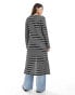 Фото #4 товара ASOS DESIGN knit look longline cardi in mono stripe