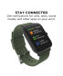 ფოტო #3 პროდუქტის Unisex Olive Silicone Strap Smartwatch 37.5mm