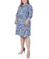 ფოტო #3 პროდუქტის Plus Size 3/4 Roll Tab Sleeve Zippered Shirt Dress