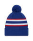 Men's and Women's Black Captain America Cuffed Knit Hat with Pom