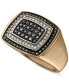 Фото #1 товара Men's Black & White Diamond Ring (1 ct. t.w.) in 10k Gold or 10k White Gold