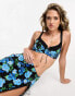 We Are We Wear floral printed micro balconette bra in black and blue