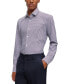 ფოტო #1 პროდუქტის Men's Printed Performance-Stretch Slim-Fit Dress Shirt