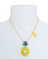 Фото #3 товара Betsey Johnson faux Stone Pineapple Pendant Necklace