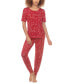 Фото #1 товара Women's Happy Place 2-Pc. Printed Pajamas Set